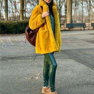 Apparis Sophie Faux Fur Coat Golden